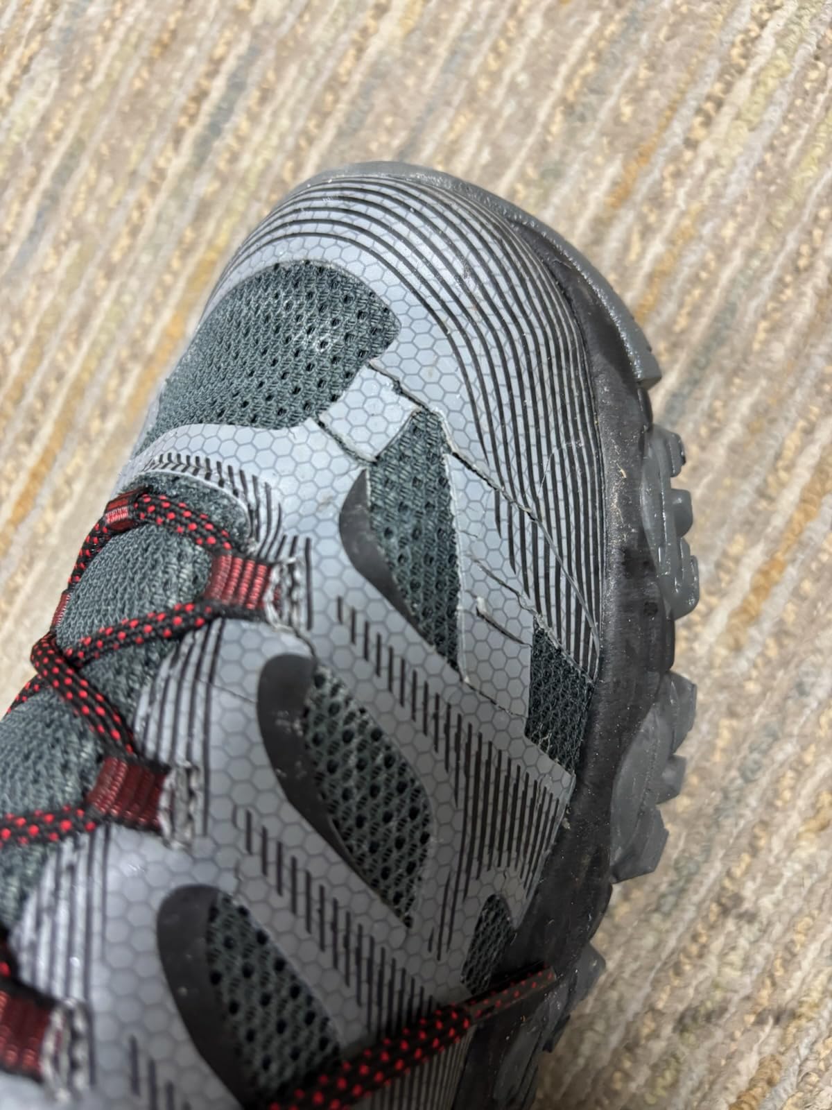 Example of early cracking on Merrell Moab 3 Edge after just weeks of use