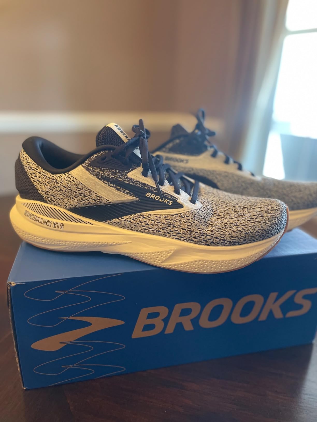 Side profile of Brooks Adrenaline GTS 24 showing DNA Loft v3 midsole thickness and GuideRails support structure