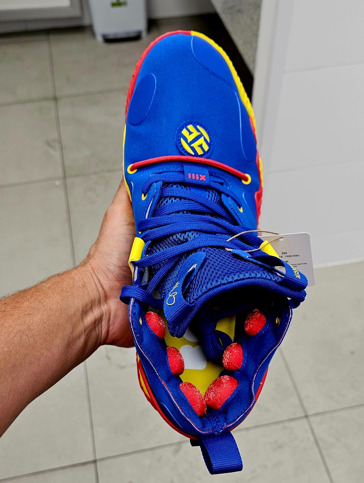 Adidas Harden Vol. 6 ankle collar and foam padding detail showing internal support structures