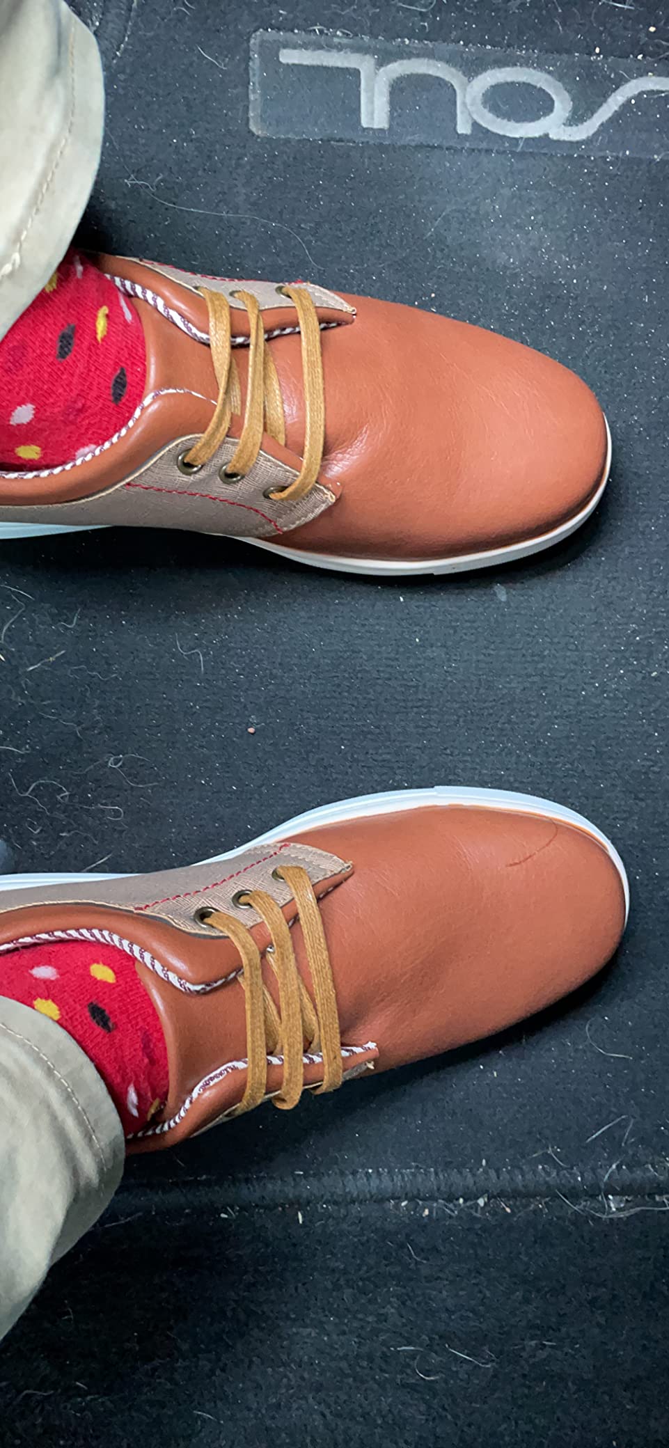 Bruno Marc sneakers worn with business casual outfit demonstrating styling versatility