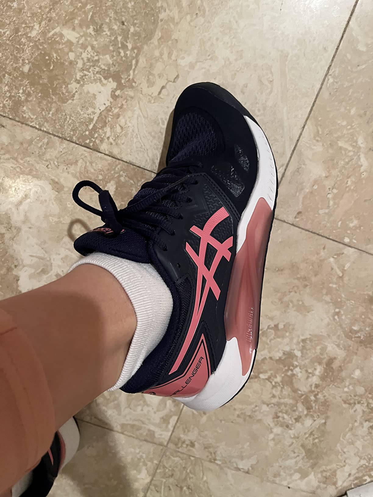 ASICS Women's Gel-Challenger 13 Tennis Shoes in Sky Blue colorway showing WINGWALL lateral support design