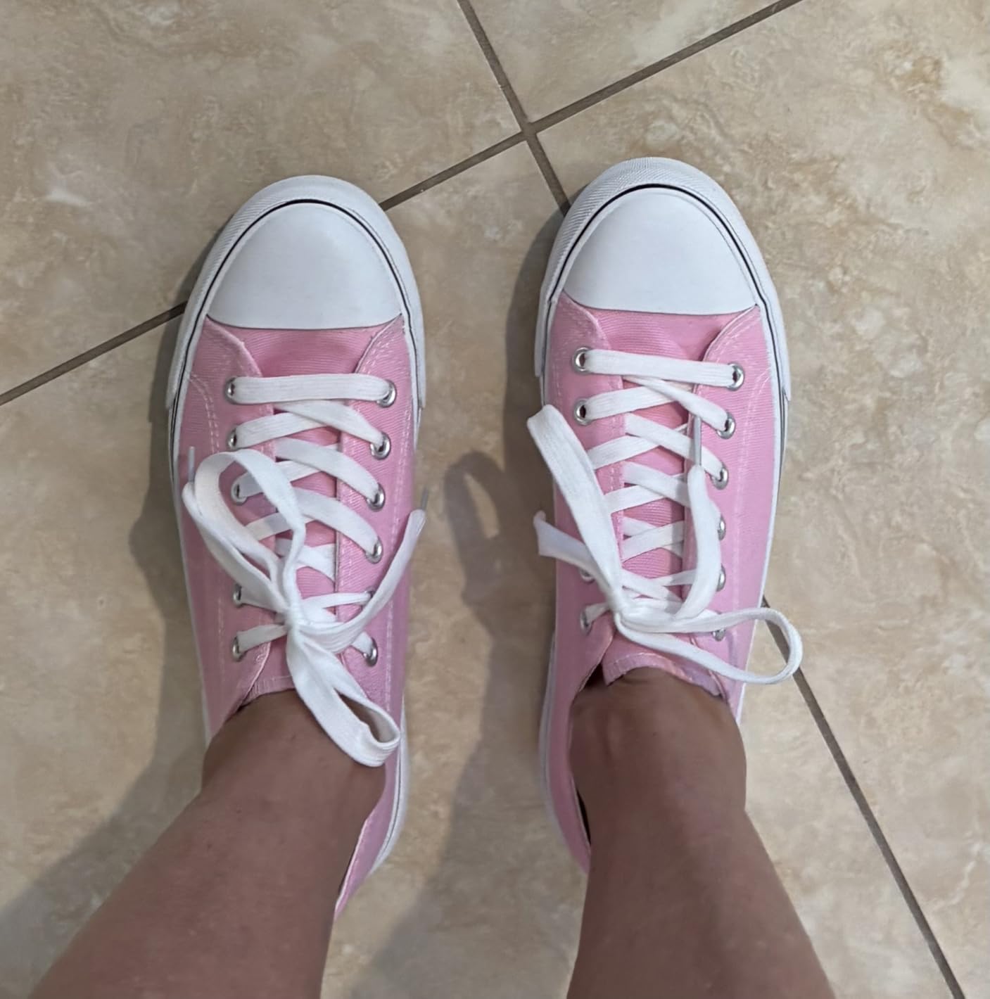 Adokoo canvas sneakers being worn during real-world errand day showing daily use context