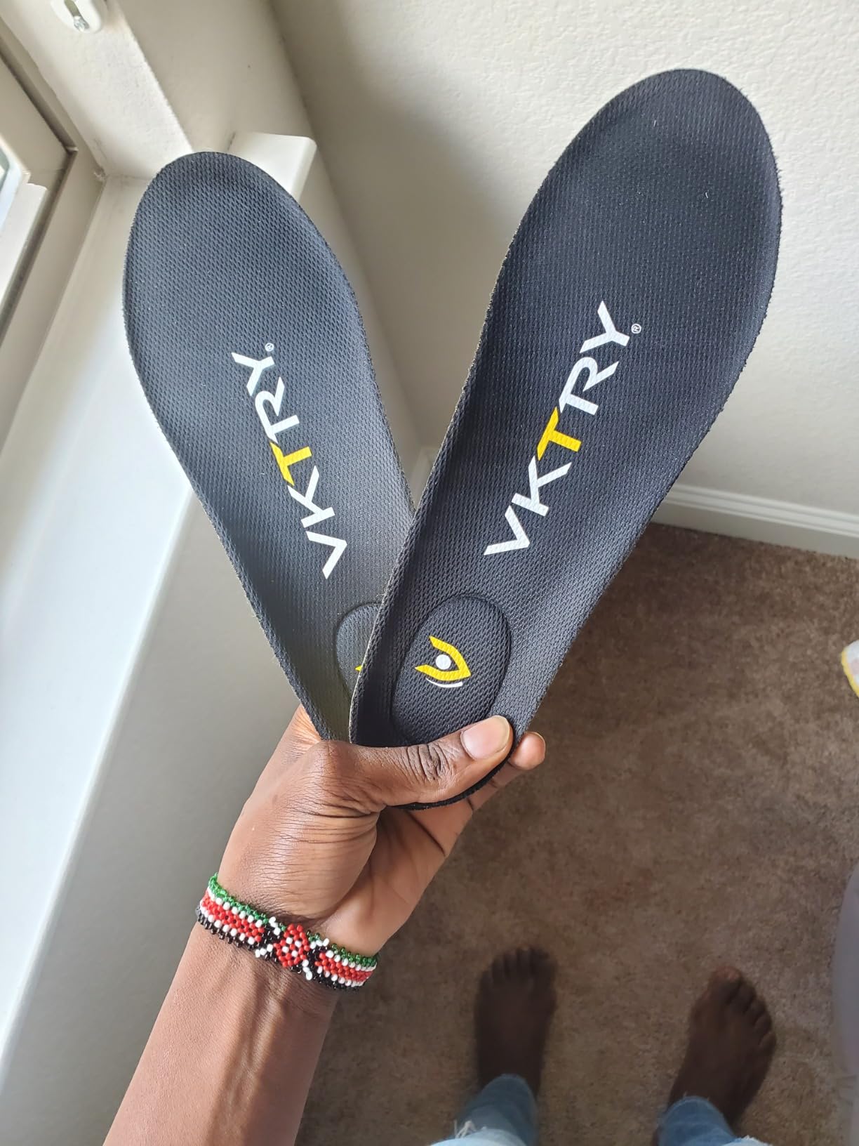 VKTRY insoles in use during athletic training showing real-world application