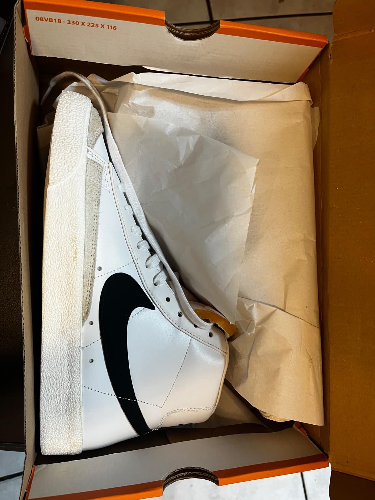 Nike Blazer Mid 77 Jumbo white colorway full product shot showing oversized Swoosh and jumbo laces
