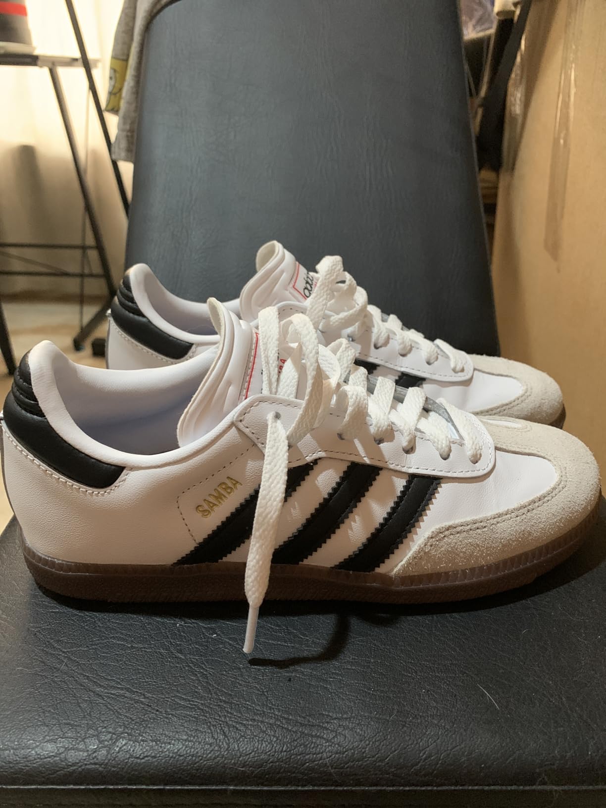 Adidas kids Samba final assessment showing overall condition and quality after full testing period