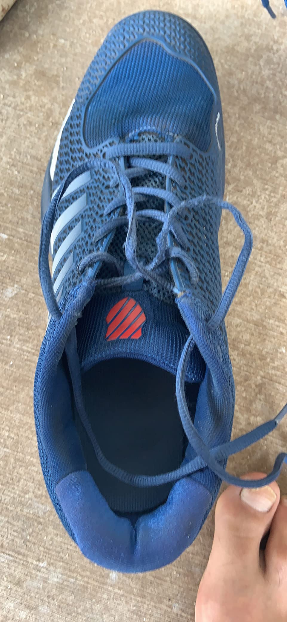 Worn K-Swiss Express Light sole showing outsole wear pattern and durability concerns after months of use