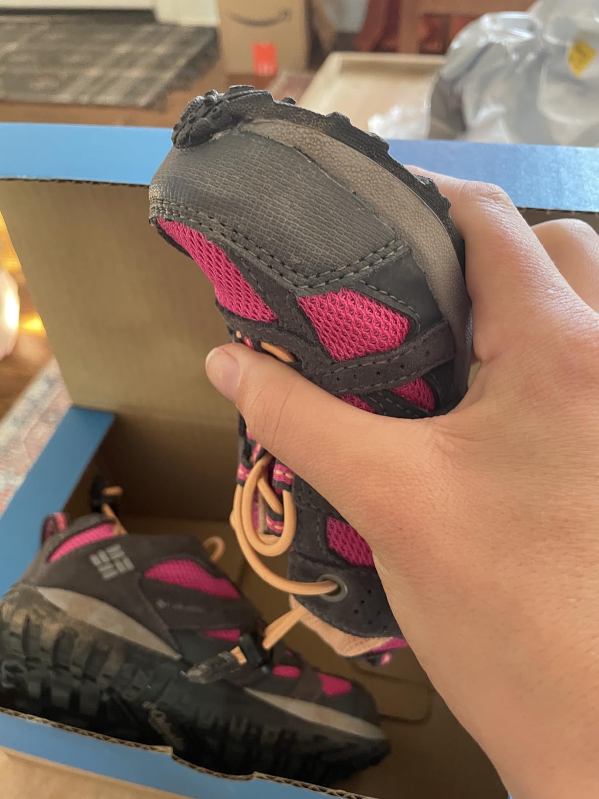 Columbia Redmond hiking shoe after 8 weeks of testing showing construction integrity and minimal wear
