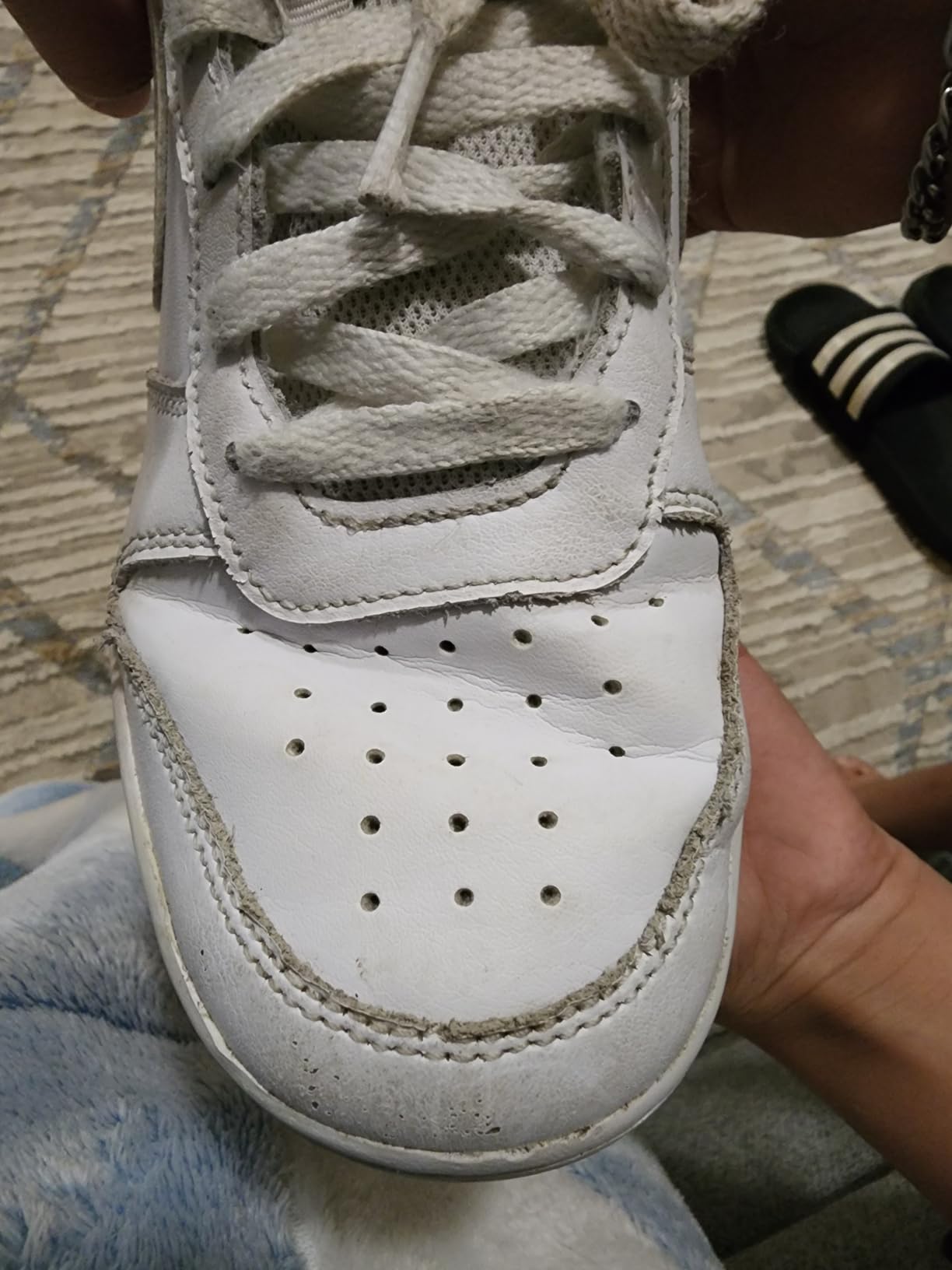 Nike branding and recycled material construction details visible on Court Borough Low Recraft upper