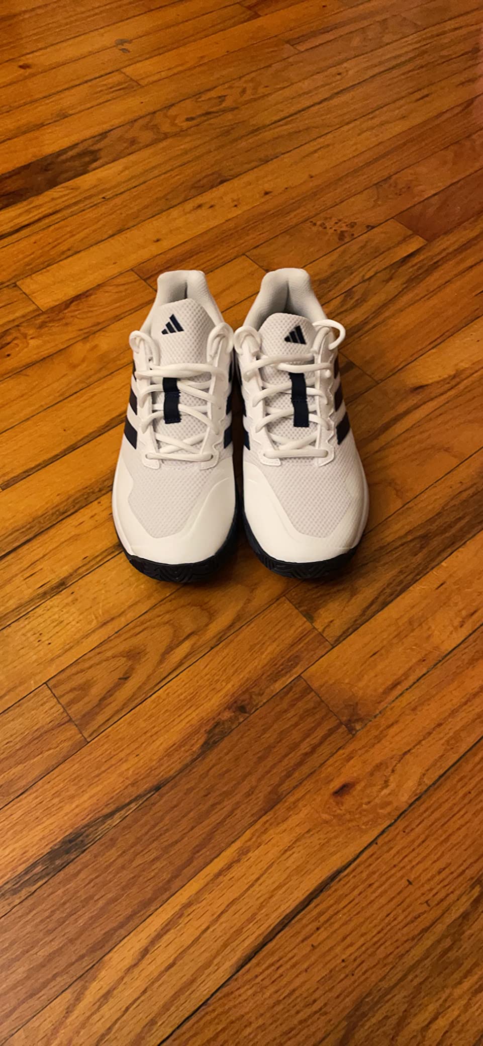 Adidas Gamecourt M after extended tennis court use showing durability of outsole and upper after months of play