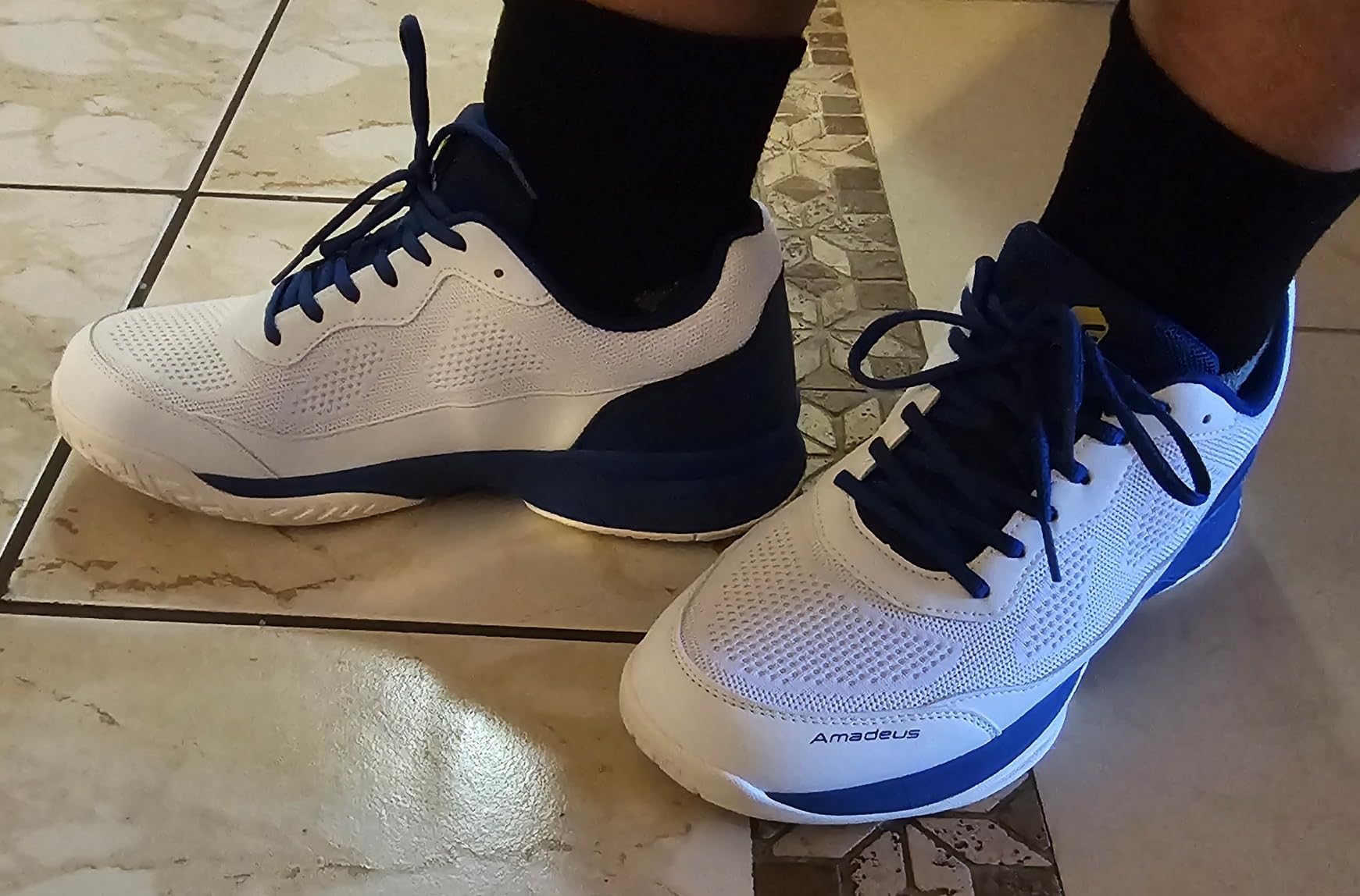 FitVille pickleball shoes during court play showing lateral stability in action