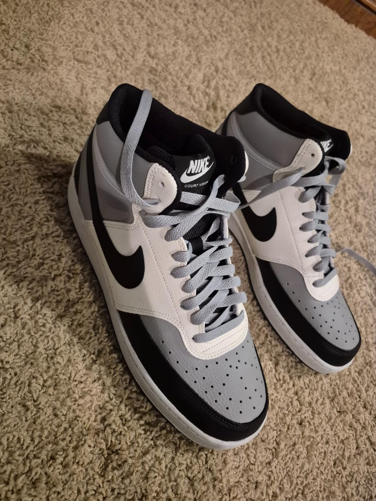 Nike Court Vision Mid rubber outsole showing tread condition and wear patterns after six weeks of testing
