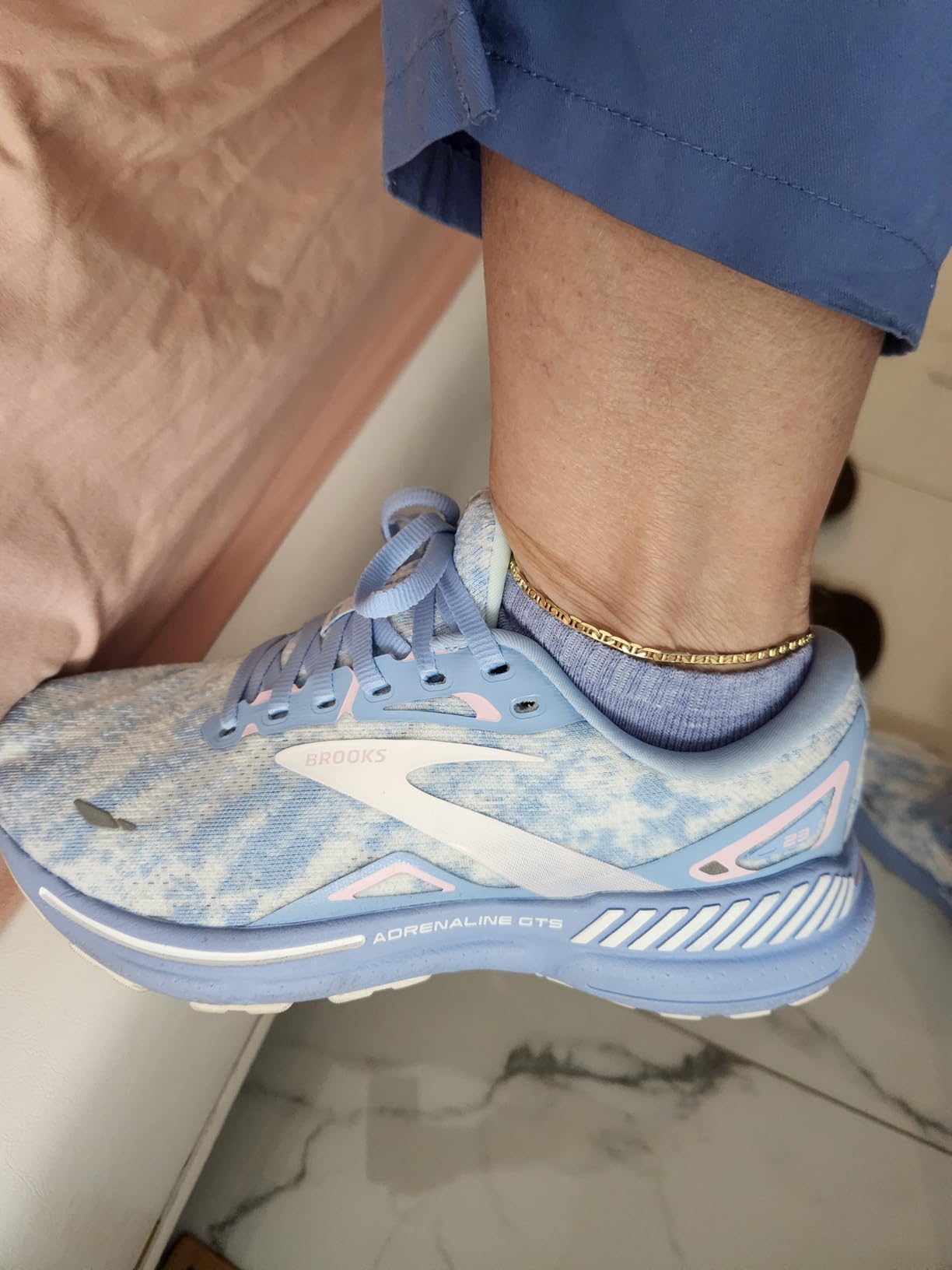 Brooks Women's Adrenaline GTS 23 healthcare professional test showing all-day support for nursing and clinical work