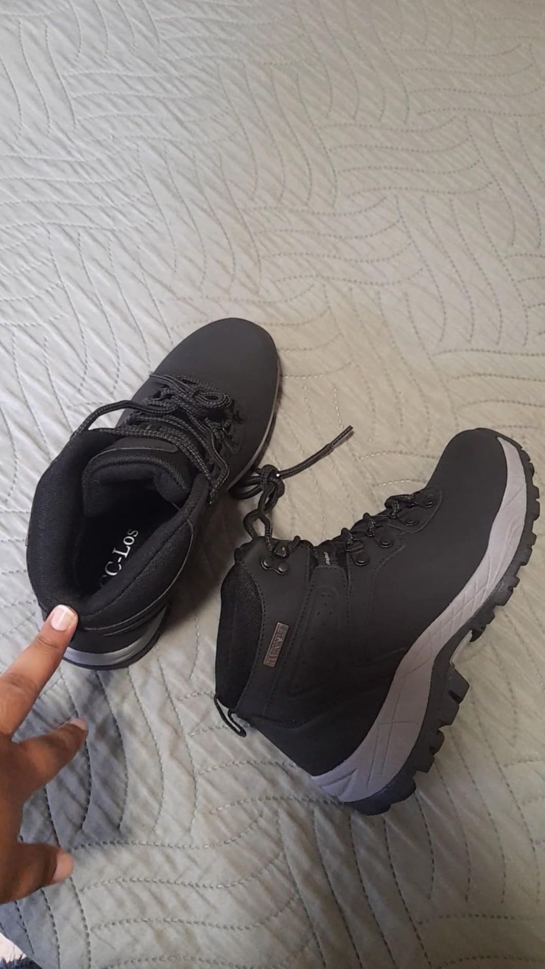 CC-Los Women's Hiking Boots in yellow colorway showing waterproof construction and mid-top design on trail