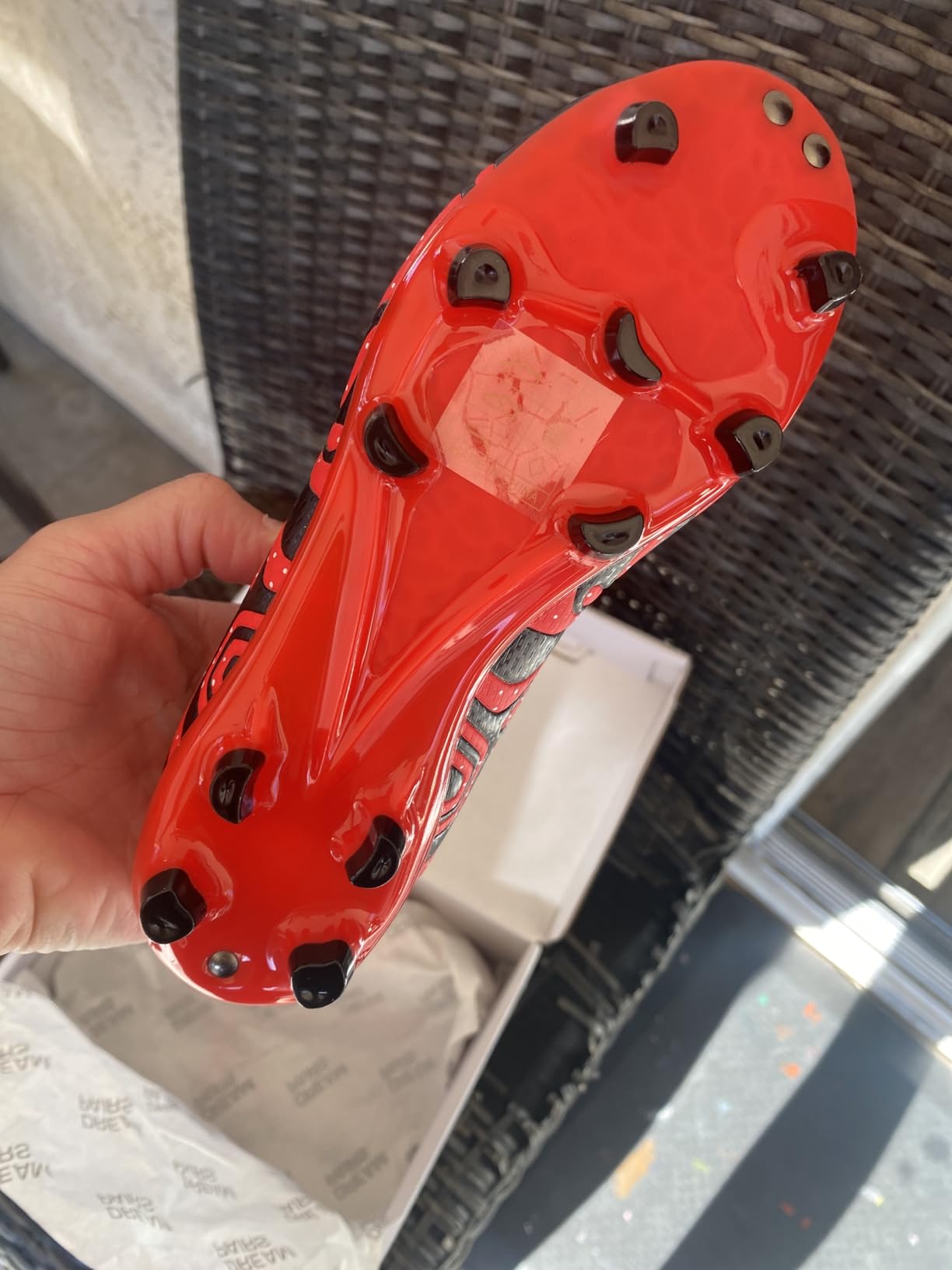 Multiple angles of DREAM PAIRS cleats showing heel counter and toe box construction