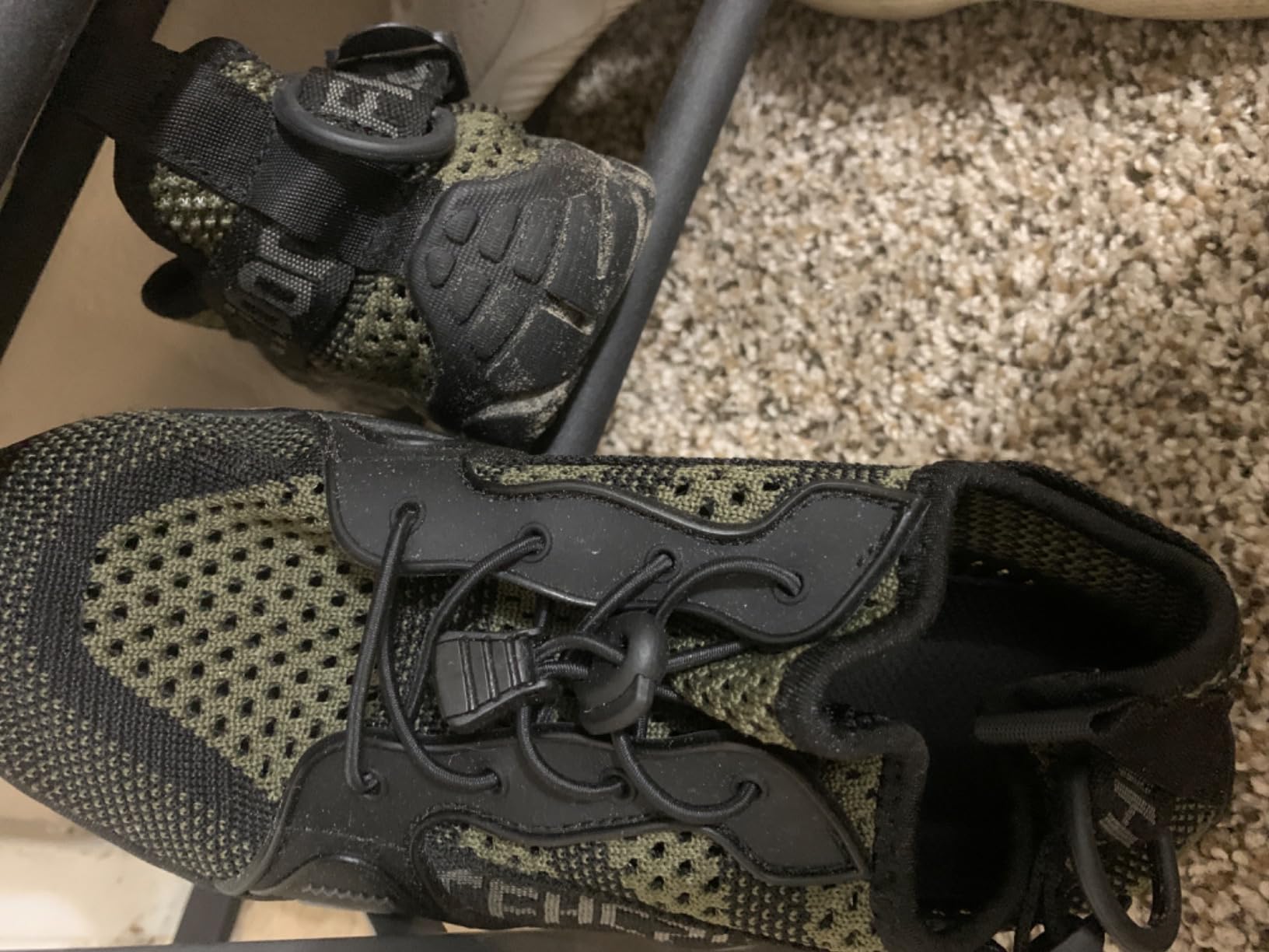 TANGYUGEN water shoes showing wear patterns after six weeks of testing across multiple activities