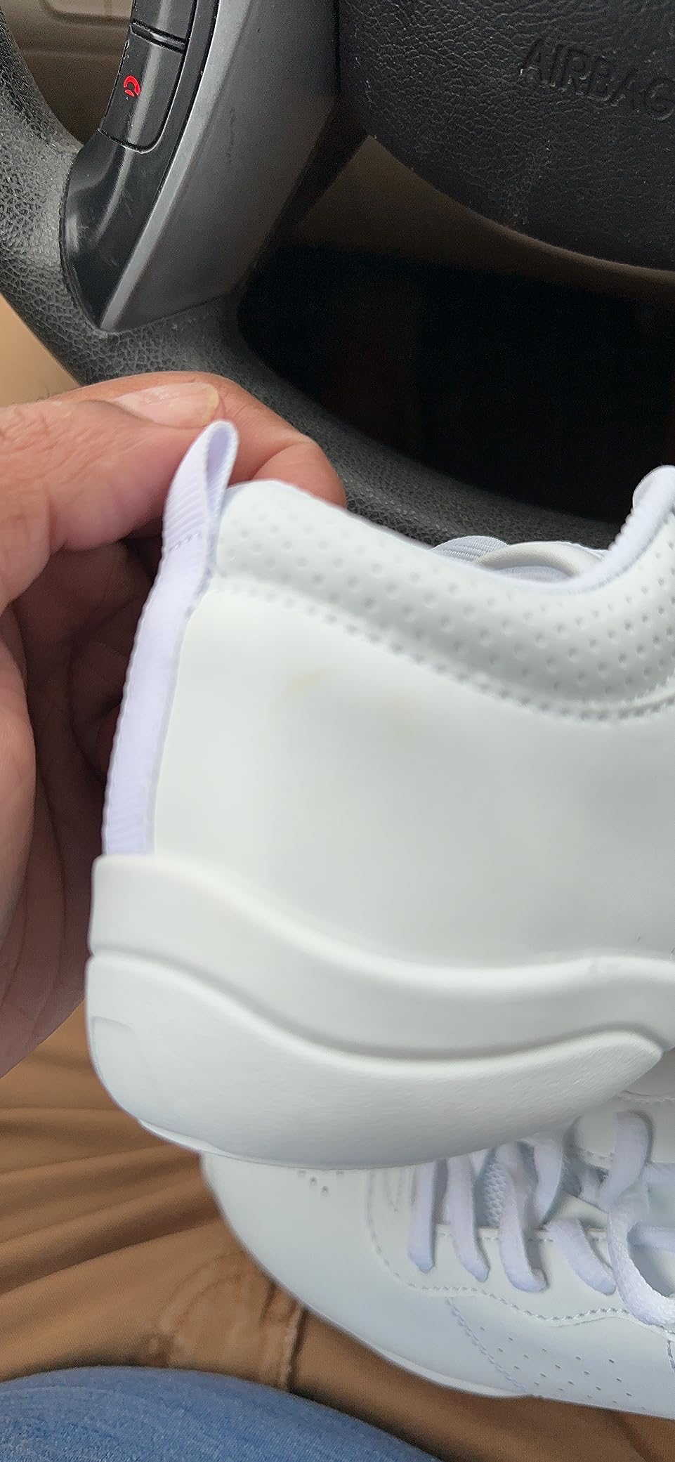 LANDHIKER cheer shoes complete product view showing classic white design for youth cheerleading