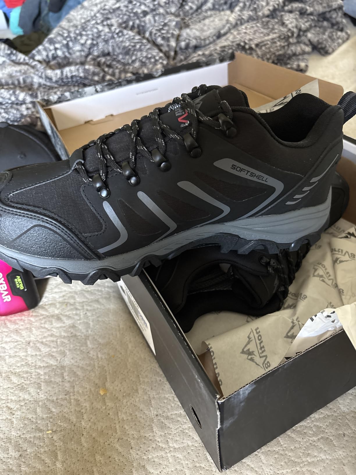 NORTIV 8 hiking shoes on rocky Pennsylvania trail showing real-world traction and terrain handling