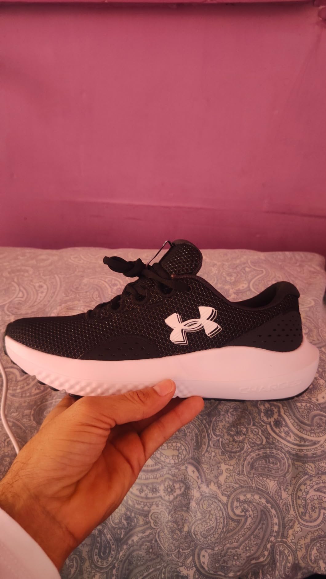 Under Armour Women's Charged Surge 4 customer photo showing real-world fit and appearance on foot
