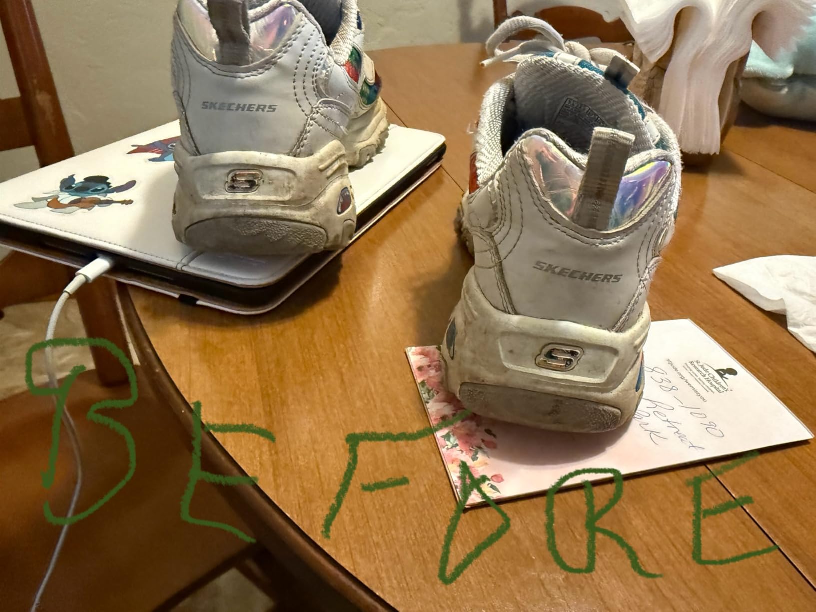 Final comparison showing multiple pairs of shoes before and after complete cleaning treatment with Grandma's Secret