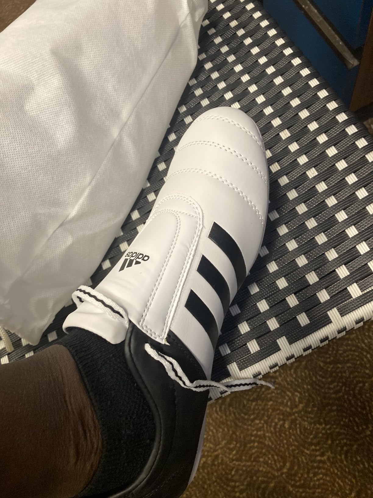 Adidas Adi-Kick II demonstrating full range of motion flexibility during martial arts training movement