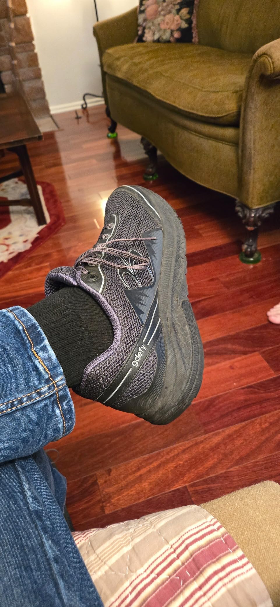 G-DEFY Mighty Walk shoes worn by mobile car detailer showing real-world professional use