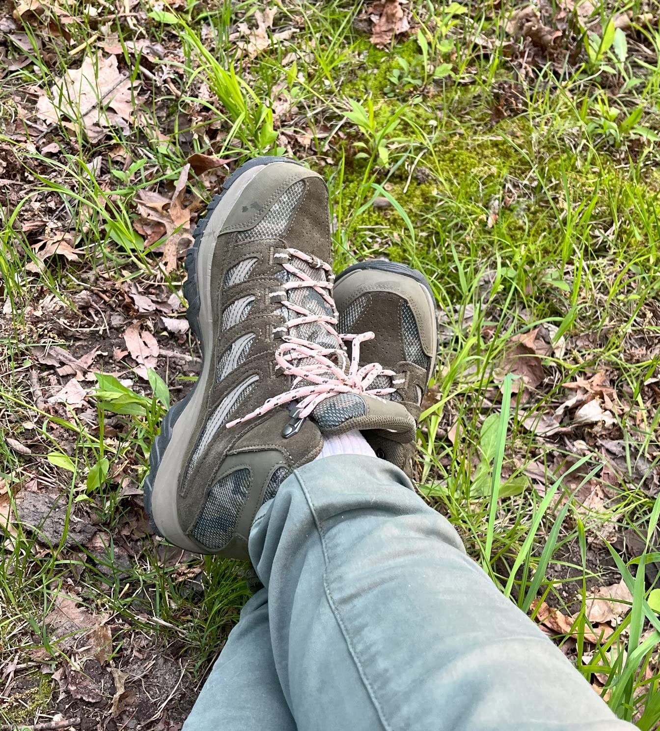 Columbia Crestwood boots in camo colorway in natural outdoor setting