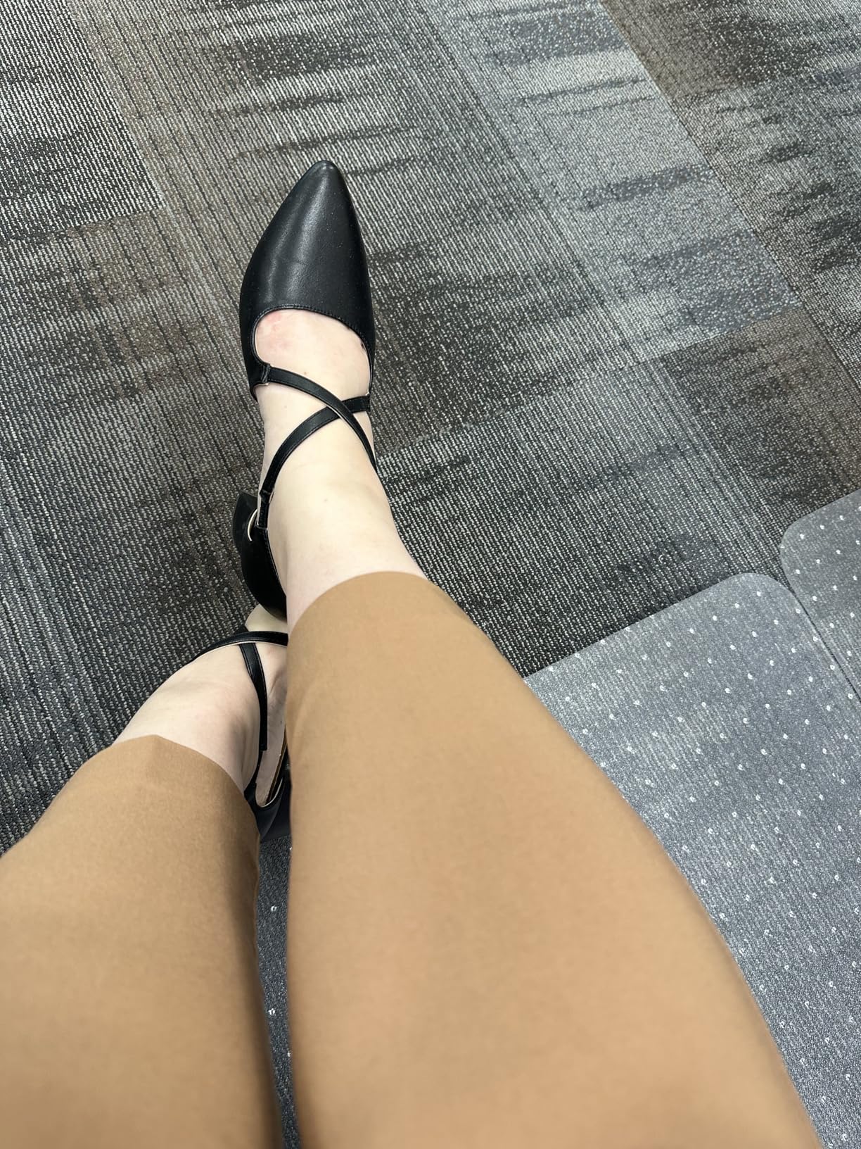 IDIFU Lynn pumps side profile showing 2.2 inch chunky heel height and overall proportions