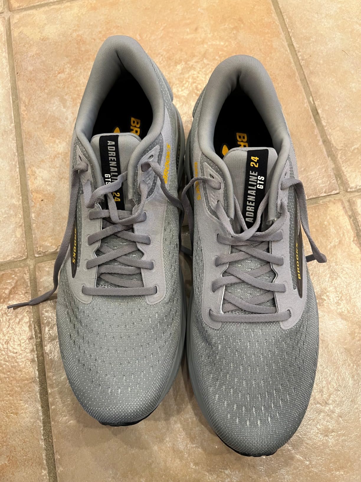 Brooks Adrenaline GTS 24 tongue showing branding stripe and padding construction
