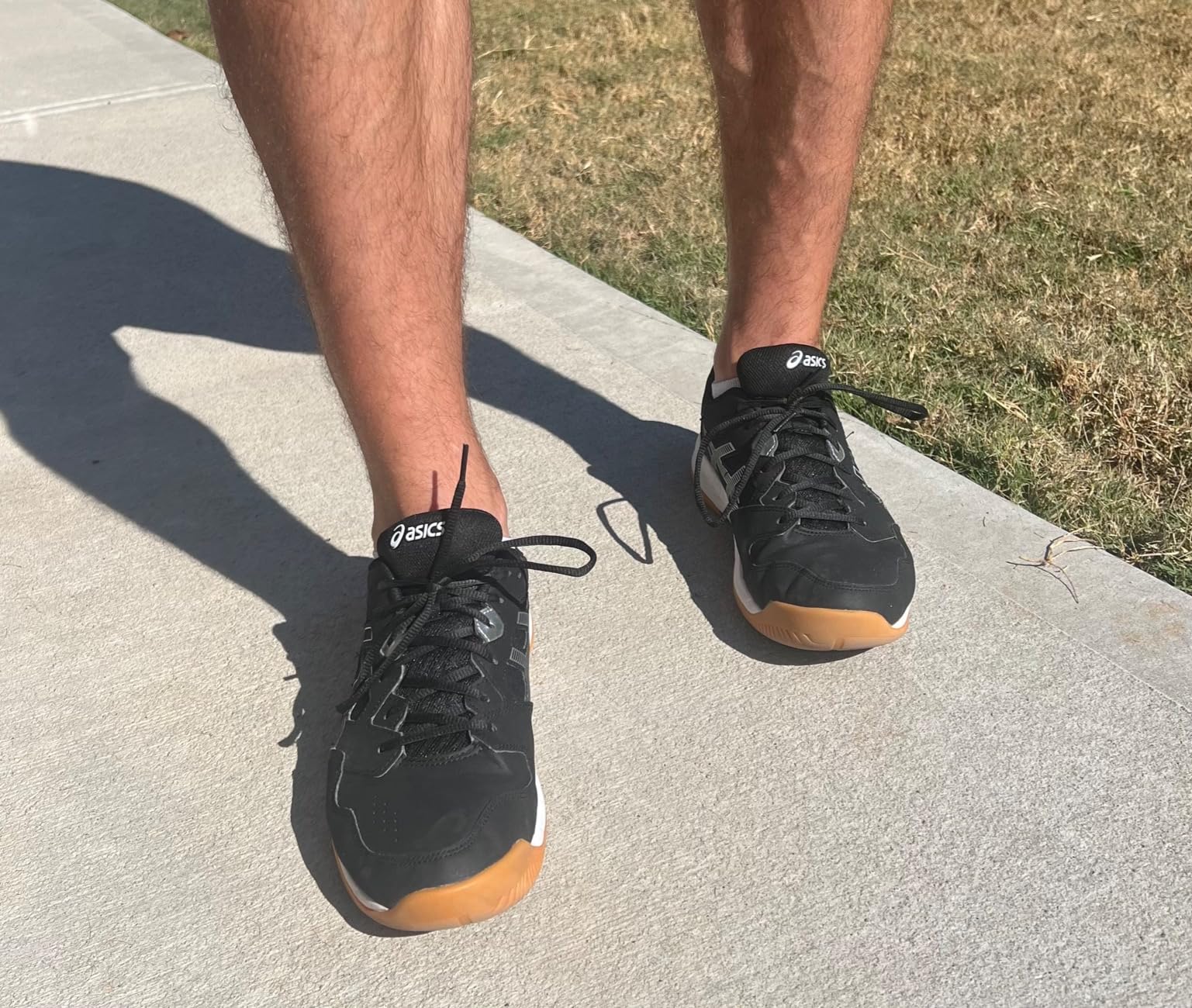 ASICS Men's Gel-RENMA Pickleball Shoes black and white colorway showing synthetic leather upper and court-specific design
