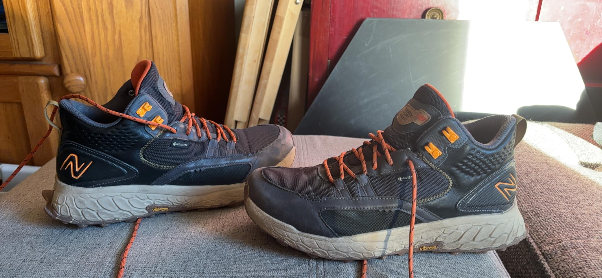 Fresh Foam X Hierro Mid GTX showing overall design and build quality in natural lighting