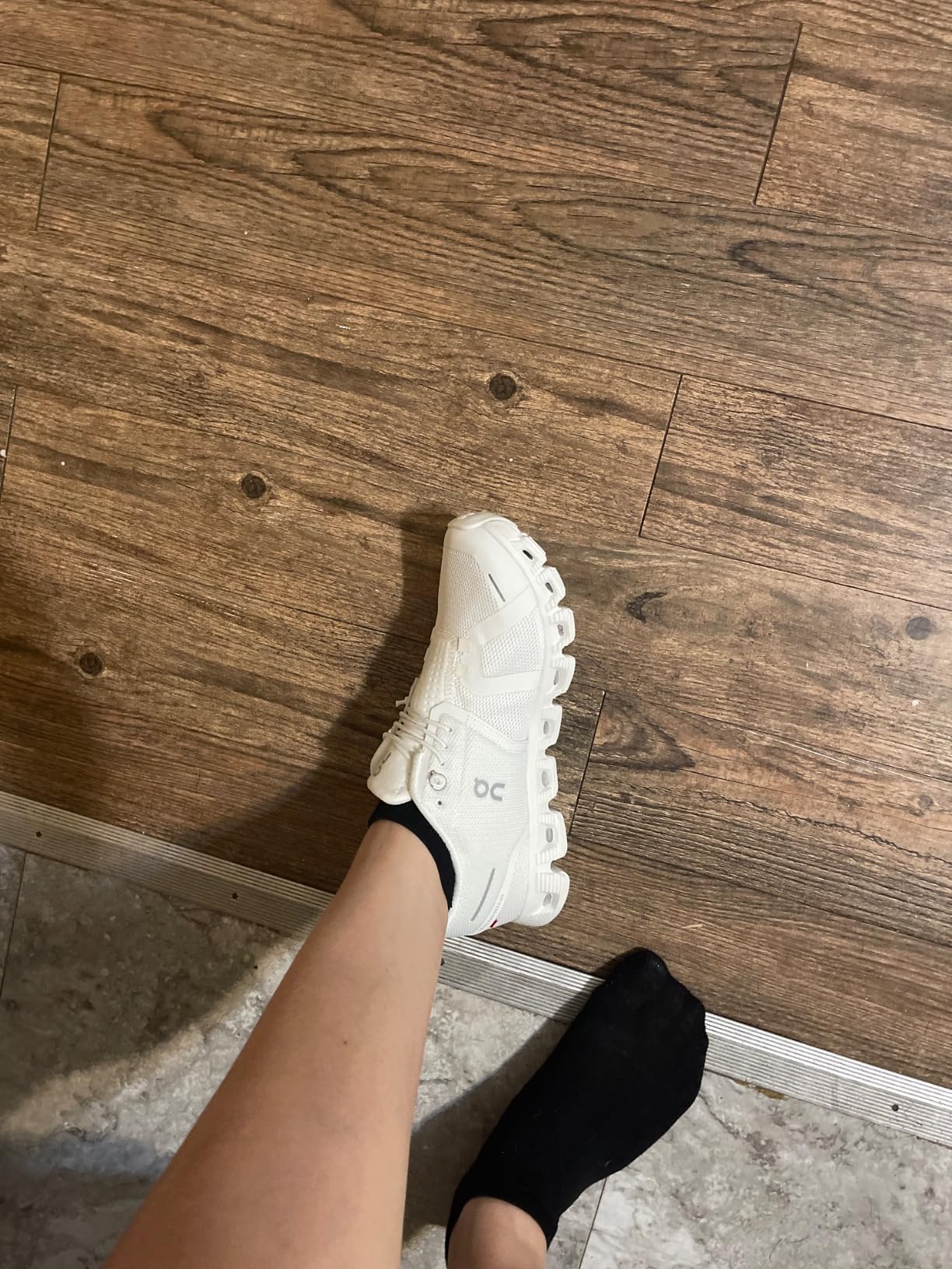 On Cloud 5 wear patterns after months of daily use showing mesh deterioration