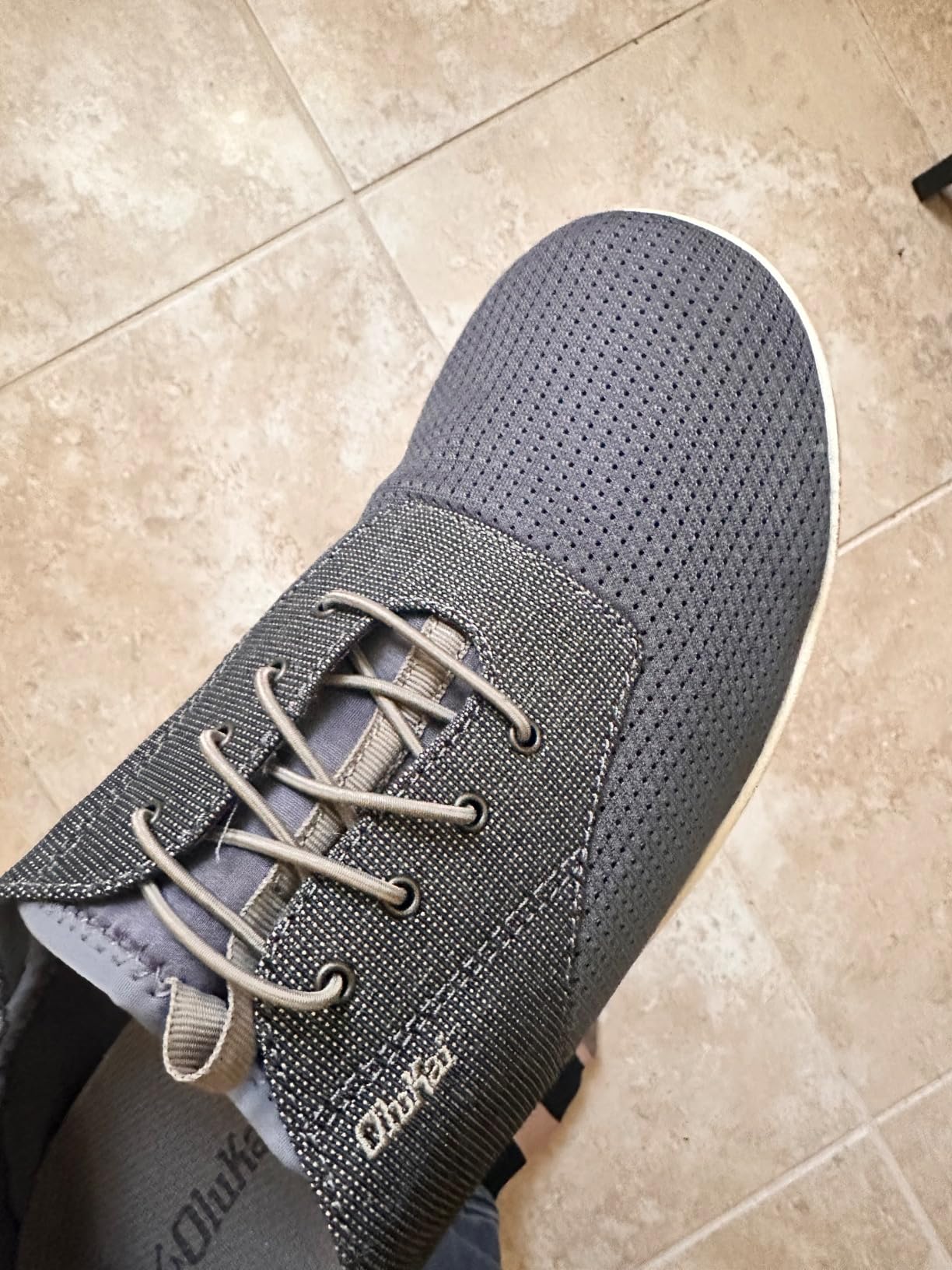 OLUKAI Nohea Moku charcoal clay colorway showing accurate color representation versus typical product photos