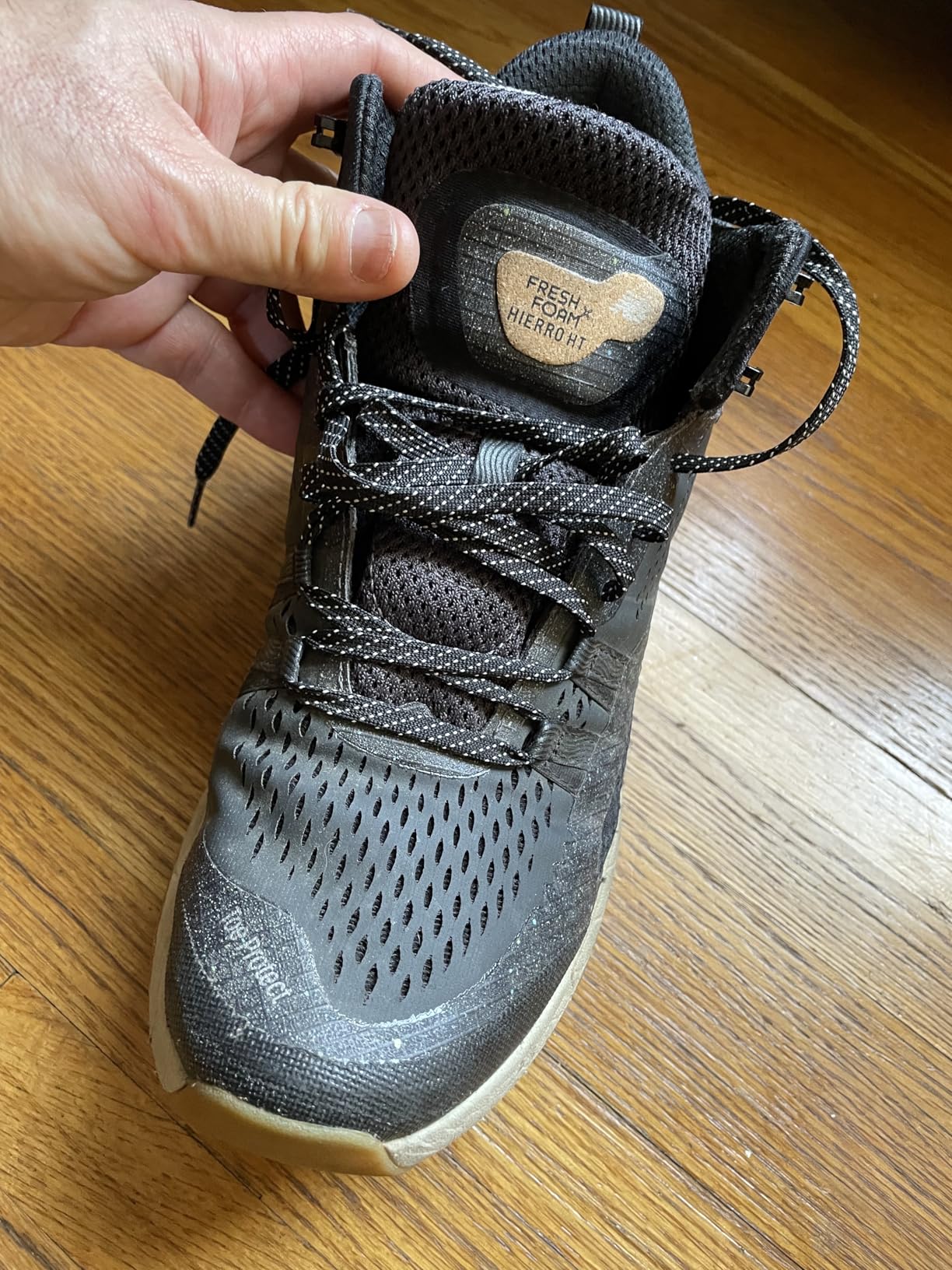 Close-up view of Fresh Foam X midsole showing white cushioning compound and stack height