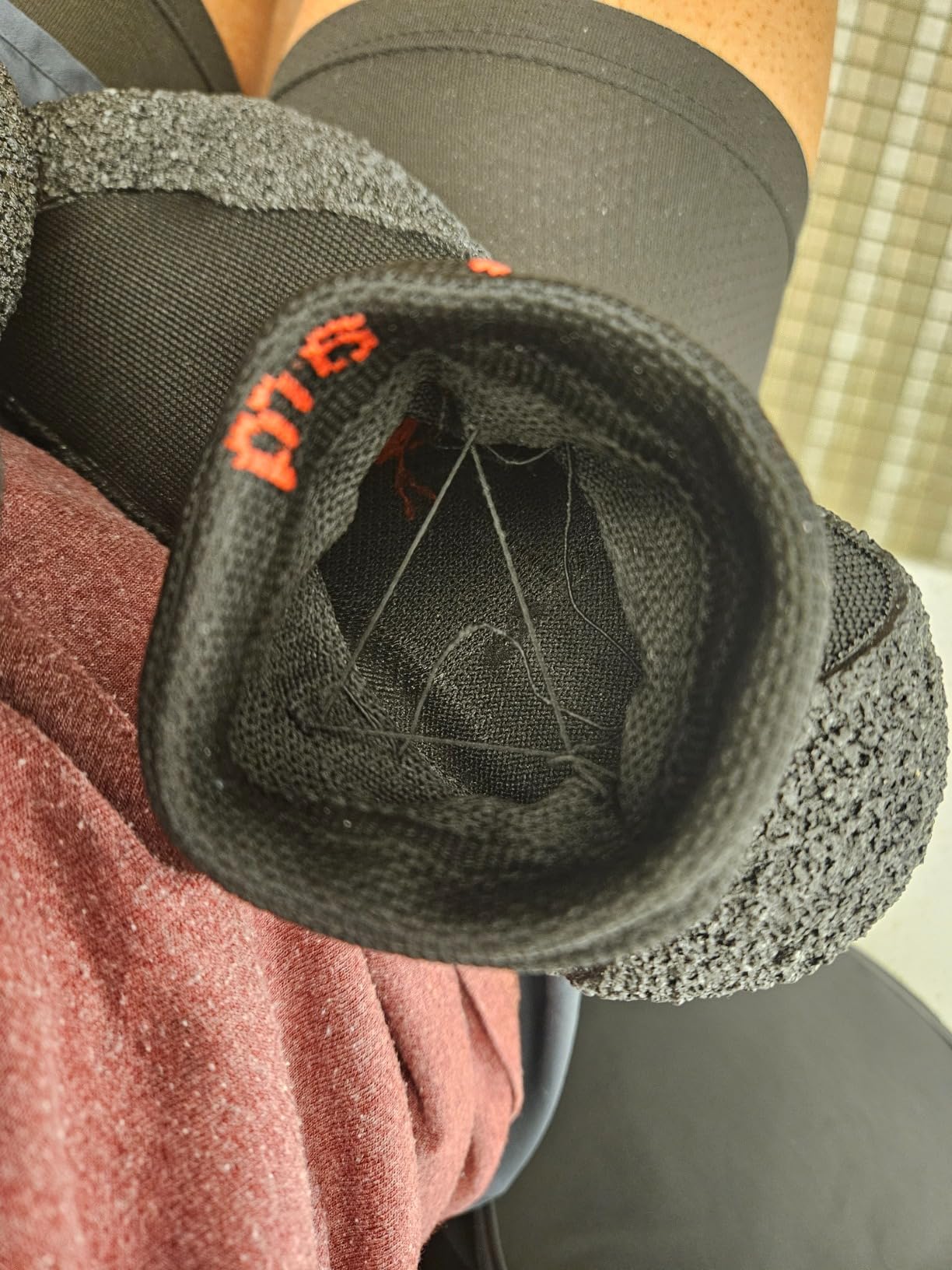 WHITIN barefoot sock shoes real-world wear showing construction details after extended testing