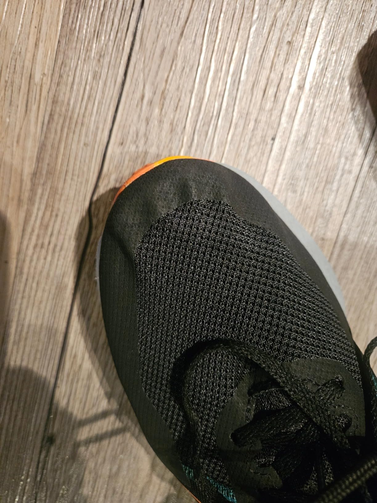 ASICS Gel-Excite Trail 2 toe box area showing mesh wrinkling issue after wear
