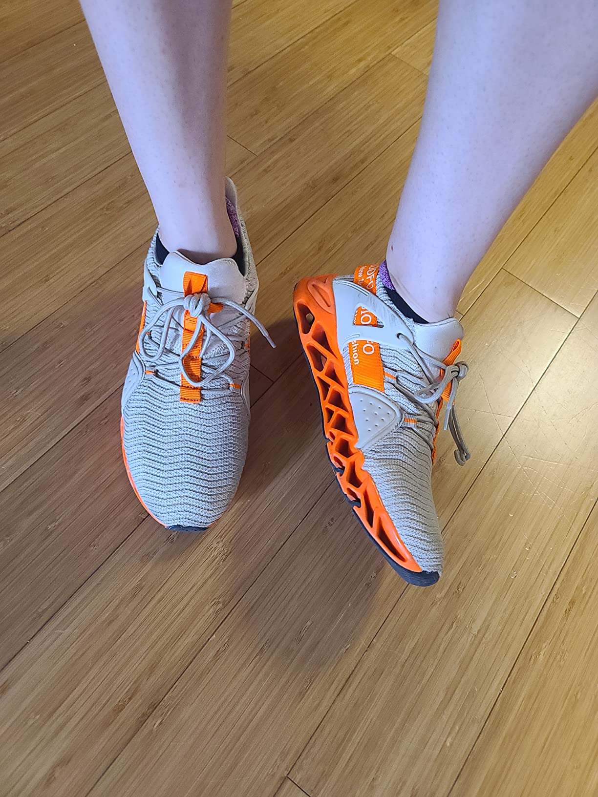 Ezkrwxn athletic sneakers during workout showing flexibility and real-world use