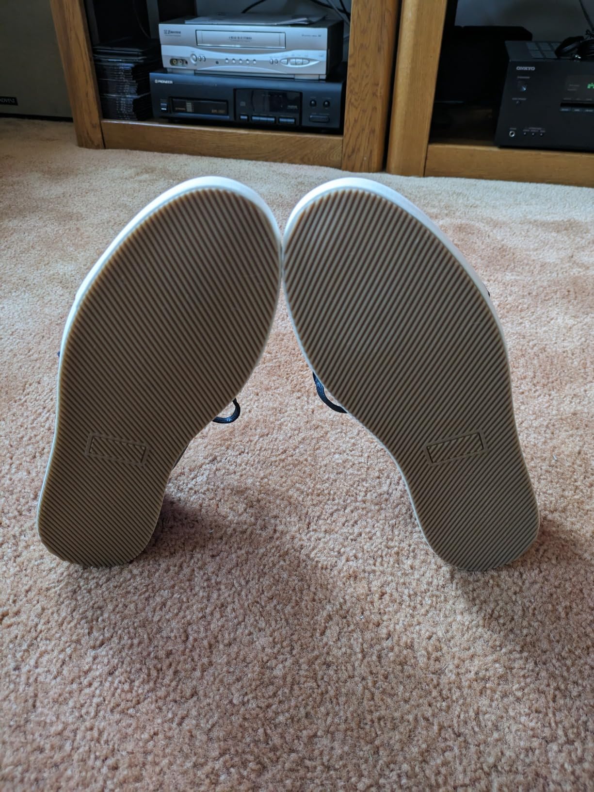 Final assessment photo showing overall design appeal of Jousen men's dress sneaker despite documented durability limitations
