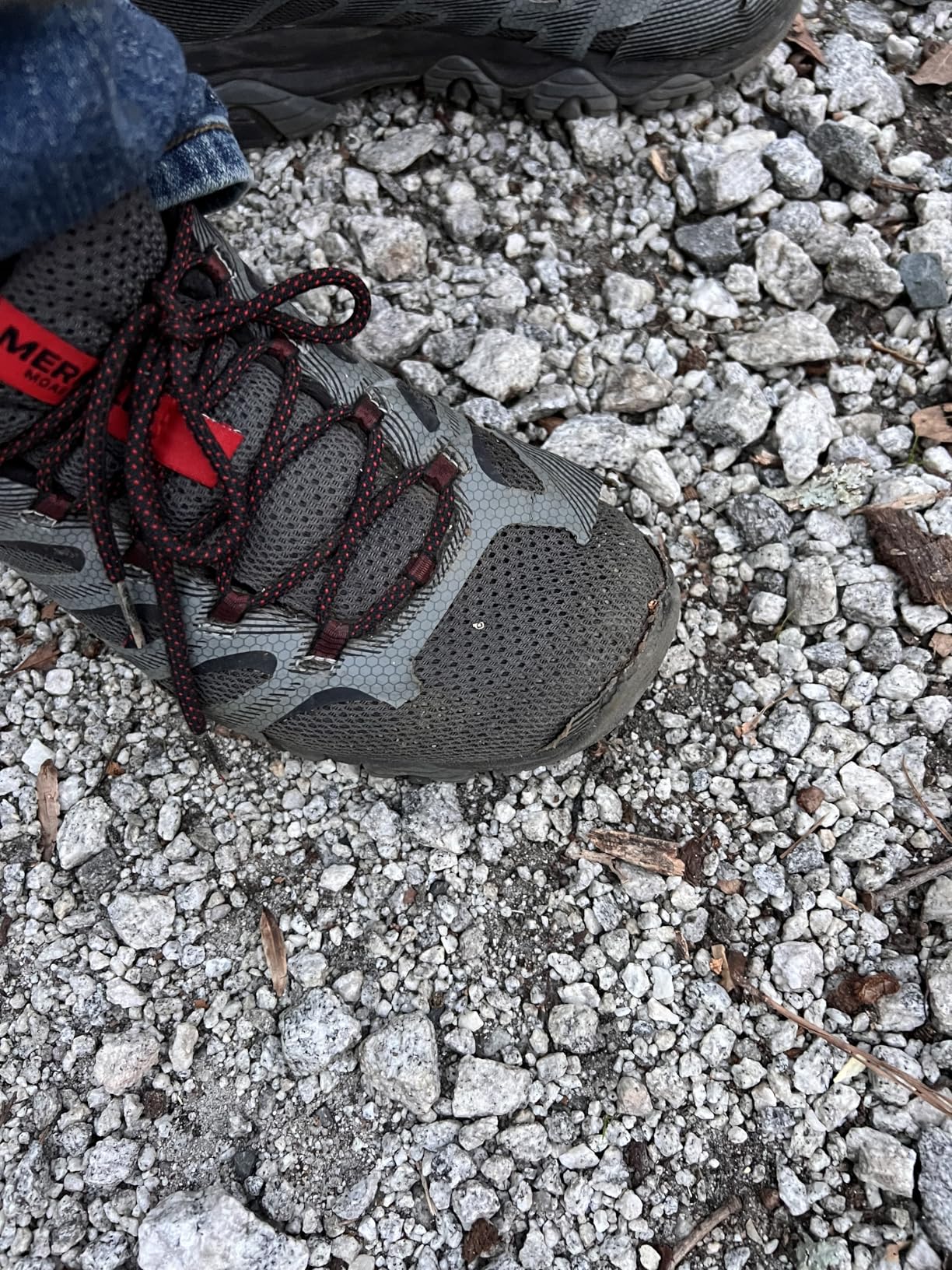Merrell Moab 3 Edge showing early signs of upper material separation and wear