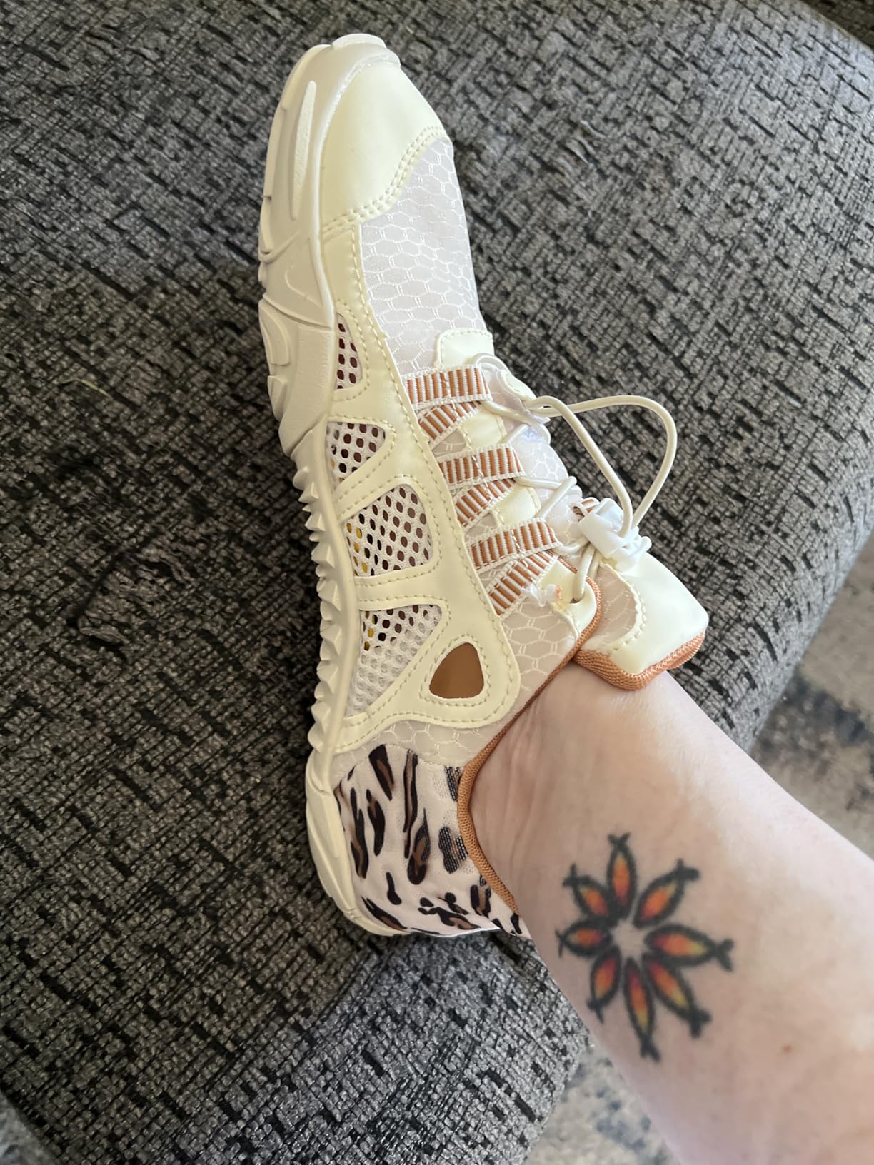 Side profile of XIHALOOK water shoes showing mesh ventilation panels and sole construction