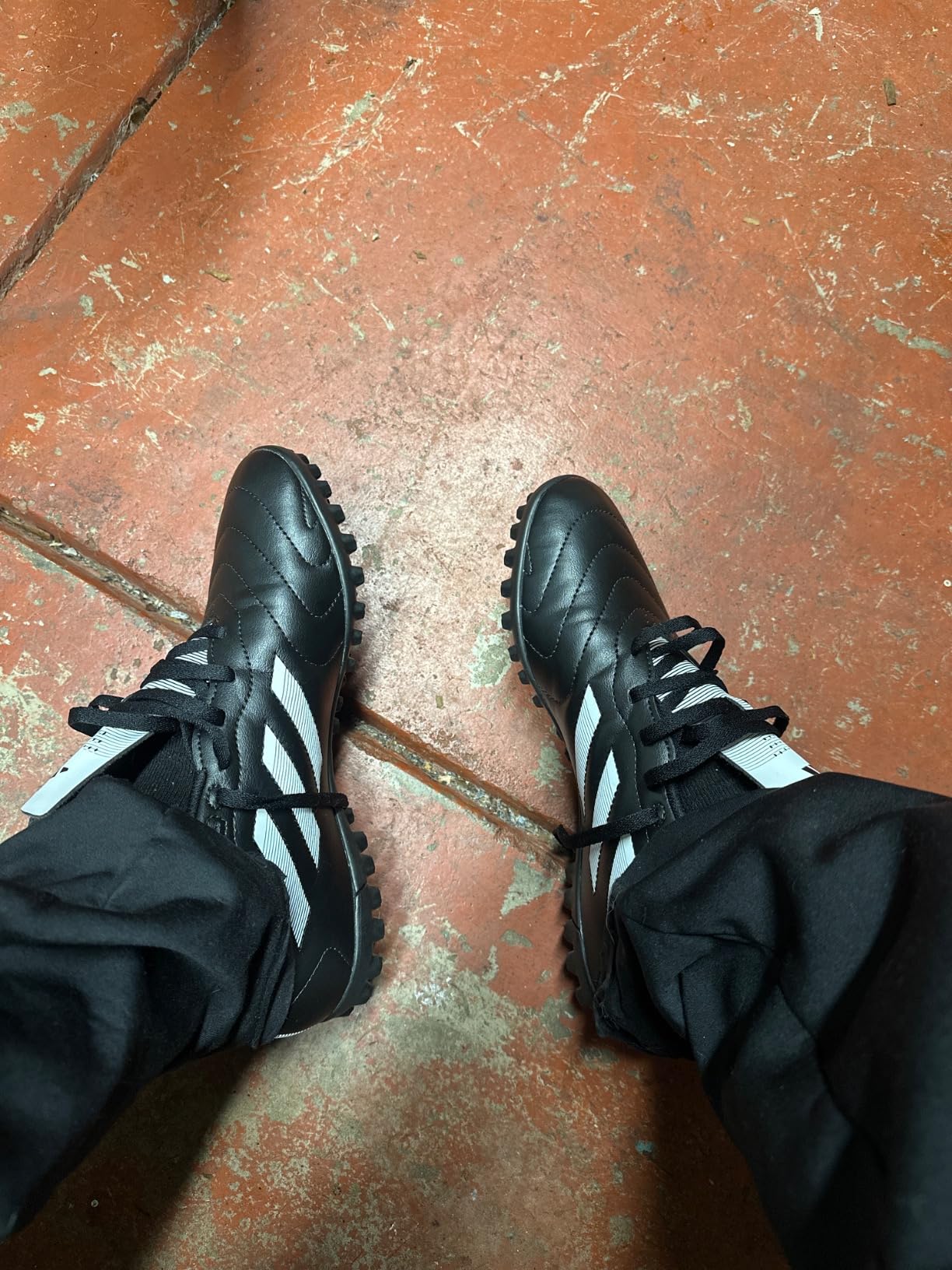 adidas Goletto VIII Turf Soccer Shoe showing wear progression after eight weeks of testing across 24 sessions