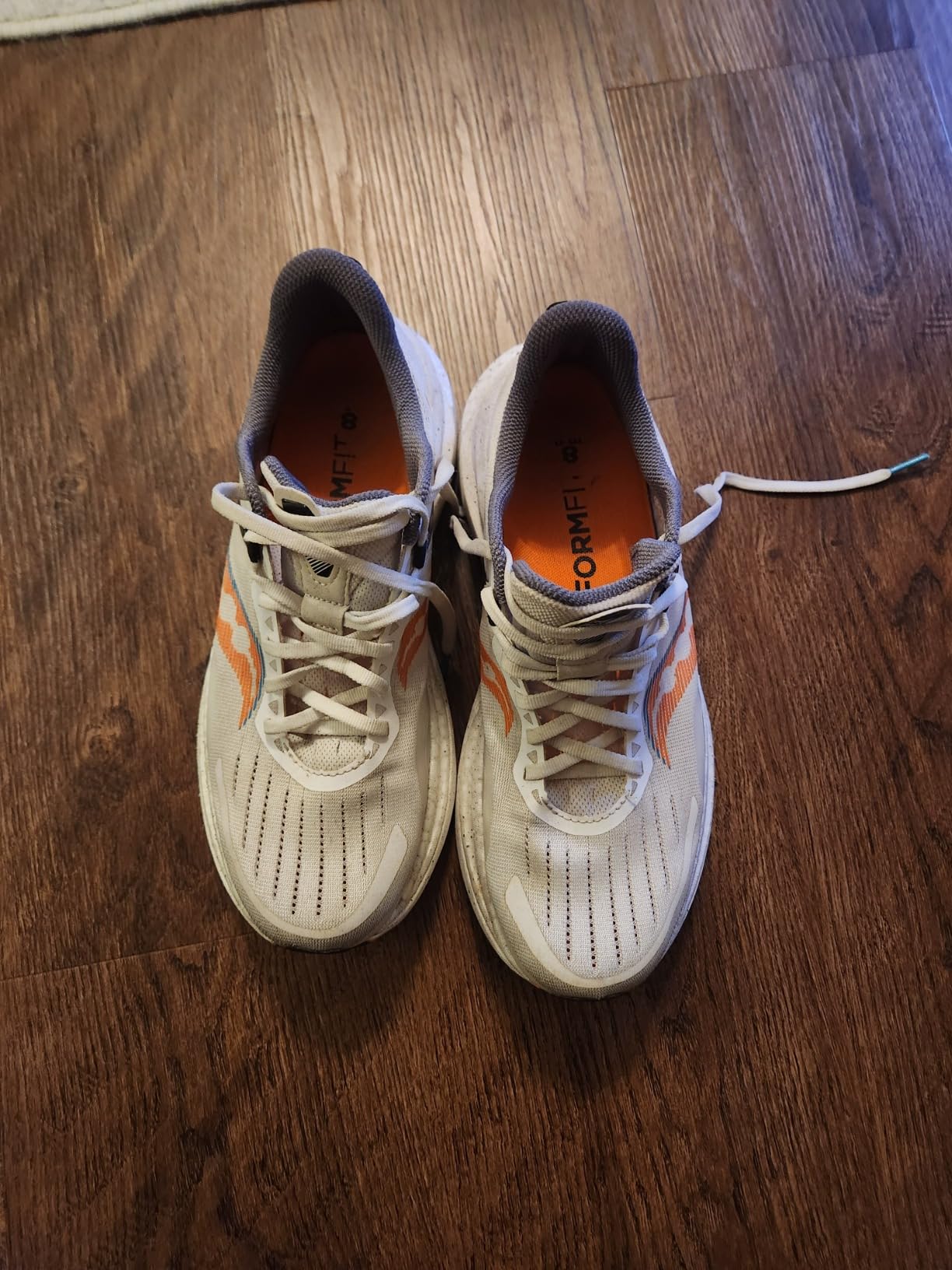 Saucony Tempus worn during testing showing outsole wear patterns and foam construction details