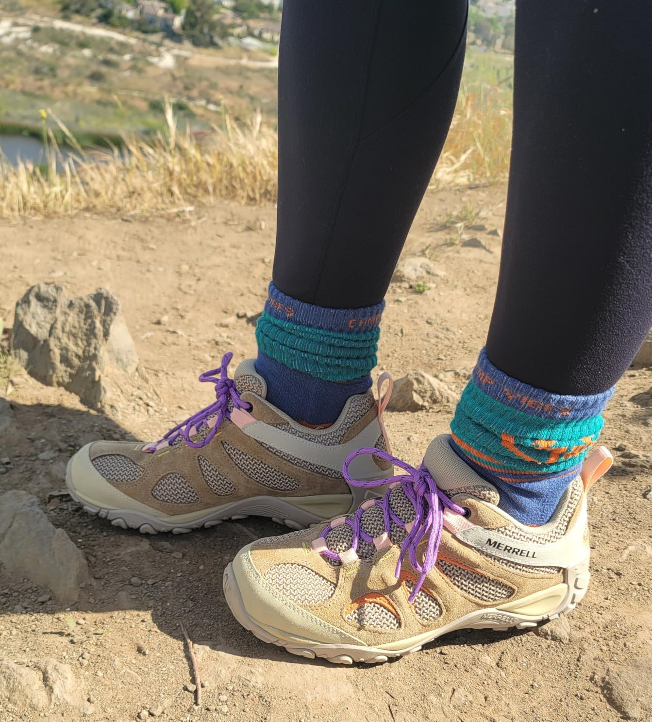 Close-up of Merrell Yokota 2 suede upper construction and hook-and-loop lacing system