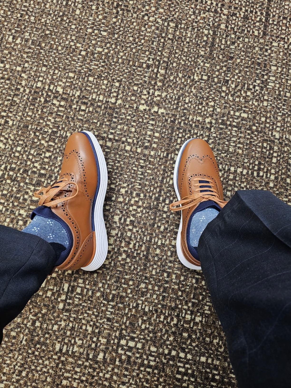 Bruno Marc MaxFlex dress sneakers worn in professional office setting throughout the workday