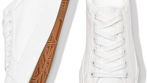 Fracora Mens Canvas Shoes White Black Sneakers
