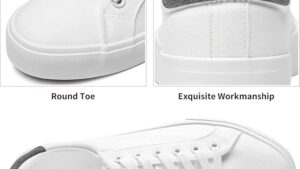 Fracora Mens Canvas Shoes White Black Sneakers