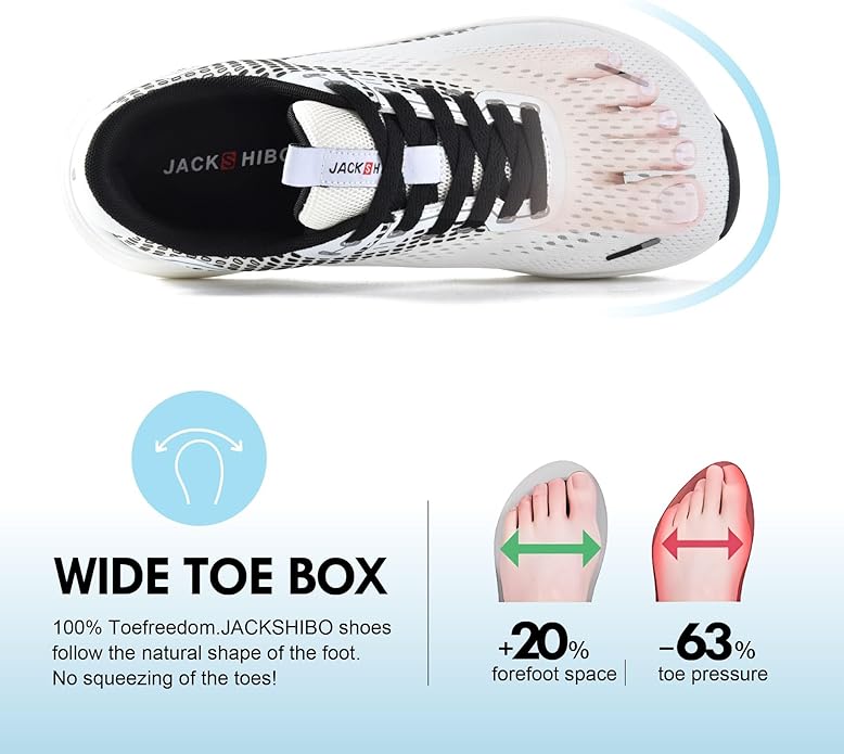 Jackshibo Wide Toe Box Shoes Women Arch Support Wide Sneakers