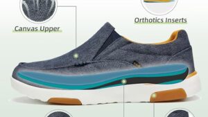 Orthocomfoot Men's Orthopedic Comfortable Slip On Shoes With Arch Support