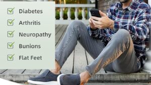 Orthocomfoot Men's Orthopedic Comfortable Slip On Shoes With Arch Support