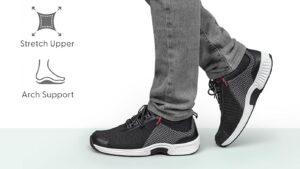 Orthofeet Men's Orthopedic Edgewater Stretch Knit Walking Sneaker