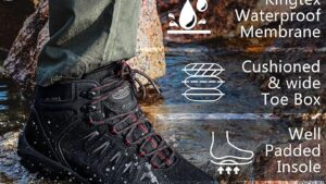 Shulook Men's Waterproof Hiking Boots Non Slip